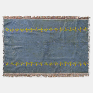Golden Lily Border + your text & background Throw Blanket