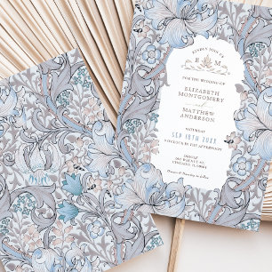 Golden Lily Wedding Suite Pink Cream Morris Invitation