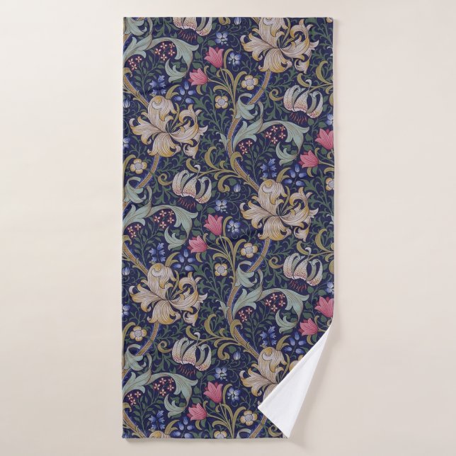 Golden Lily, William Morris Bath Towel (Bath Towel)