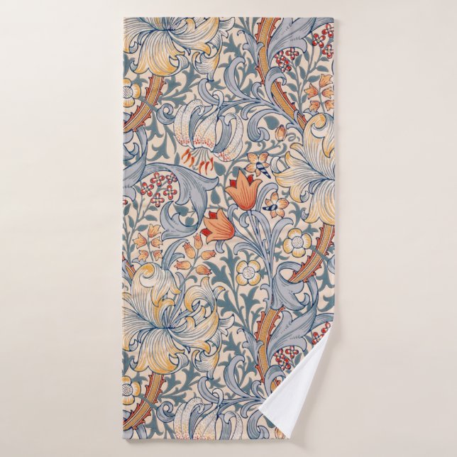 Golden Lily, William Morris Bath Towel (Bath Towel)