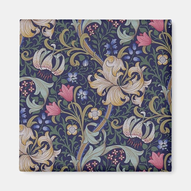 Golden Lily, William Morris Magnet (Front)