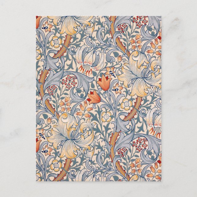 Golden Lily, William Morris Postcard (Front)