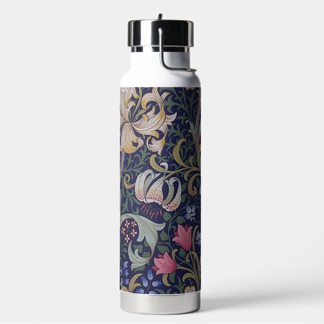 Golden Lily, William Morris Water Bottle (Left)