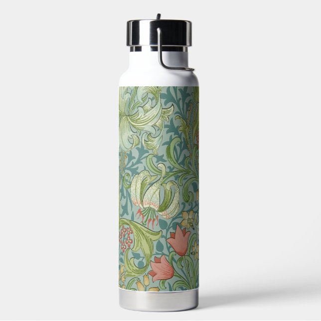 Golden Lily, William Morris Water Bottle (Left)