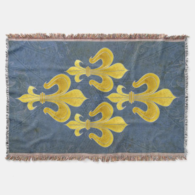 Golden Lily + your background & idea Throw Blanket (Front)