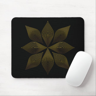golden line flower petal mouse pad