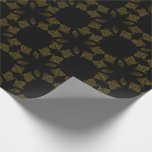 golden line flower petal wrapping paper