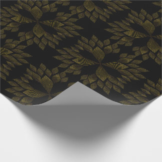 golden line flower petal wrapping paper