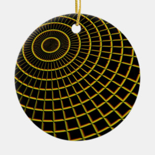 Golden Lines Ceramic Ornament