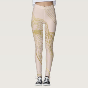Golden Lines: Luxury Vintage Pattern. Leggings