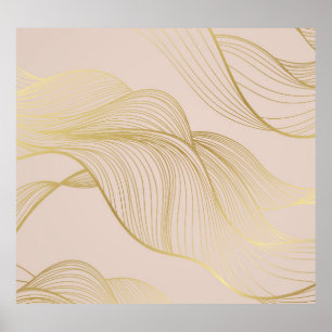 Golden Lines: Luxury Vintage Pattern. Poster
