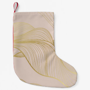 Golden Lines: Luxury Vintage Pattern. Small Christmas Stocking