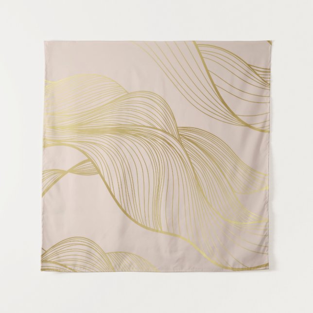 Golden Lines: Luxury Vintage Pattern. Tapestry (Front)