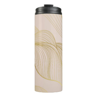 Golden Lines: Luxury Vintage Pattern. Thermal Tumbler
