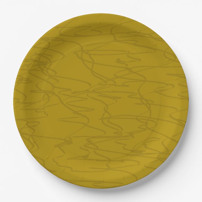 Golden Lines Paper Plate (Front)