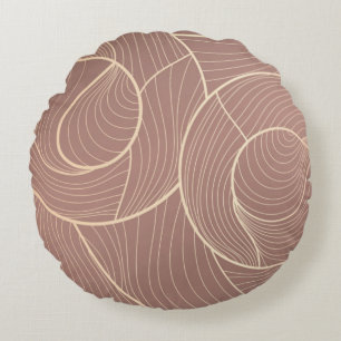 Golden lines pattern background. Luxury gold Line Round Pillow