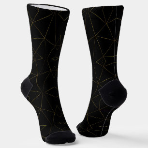Golden lines with black background socks