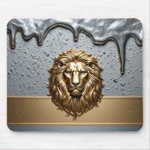 Golden Lion Emblem Royal Luxury Symbol 🦁 Mouse Pad