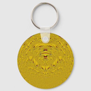 Golden Lion Head Art Print Keychain