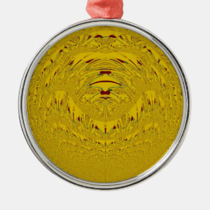 Golden Lion Head Art Print Metal Ornament