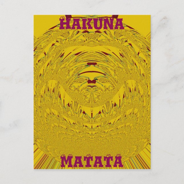 Golden Lion Head Art Print Postcard (Front)