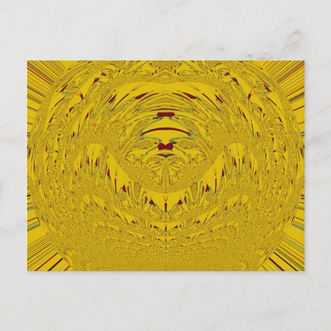 Golden Lion Head Art Print Postcard (Front)