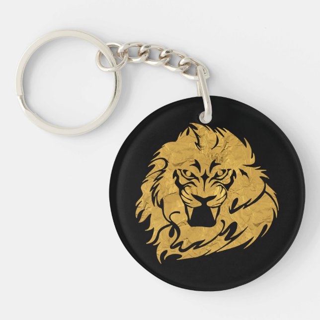 Golden Lion Head Keychain (Front)