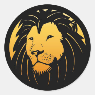 Golden Lion Head Logo Stickers