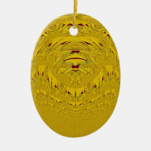 Golden Lion head pattern design Ceramic Ornament