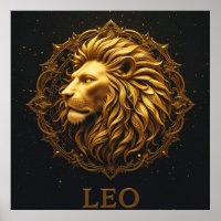 Golden Lion Symbol Representing Strength, Zodiac
