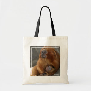 Golden Lion Tamarin with Baby Tote Bag