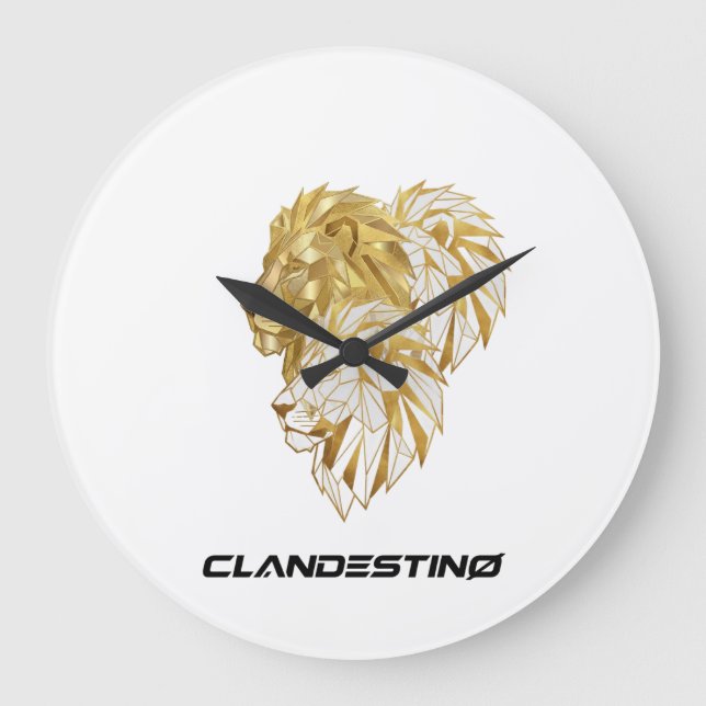 Golden Lion Wall Clock – Majestic Design (Front)