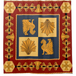 Golden lions: Art Nouveau scarf design