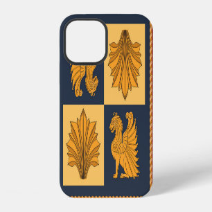 Golden lions: Art Nouveau scarf design iPhone 12 Case