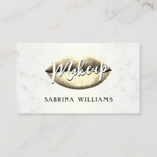Golden lips faux marble texture Business Card