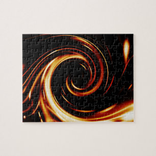 Golden Liquid Spiral Jigsaw Puzzle