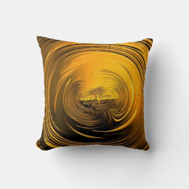 Golden liquid throw pillow (Front)
