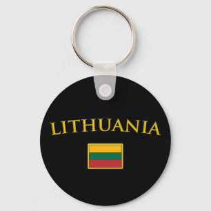 Golden Lithuania Keychain
