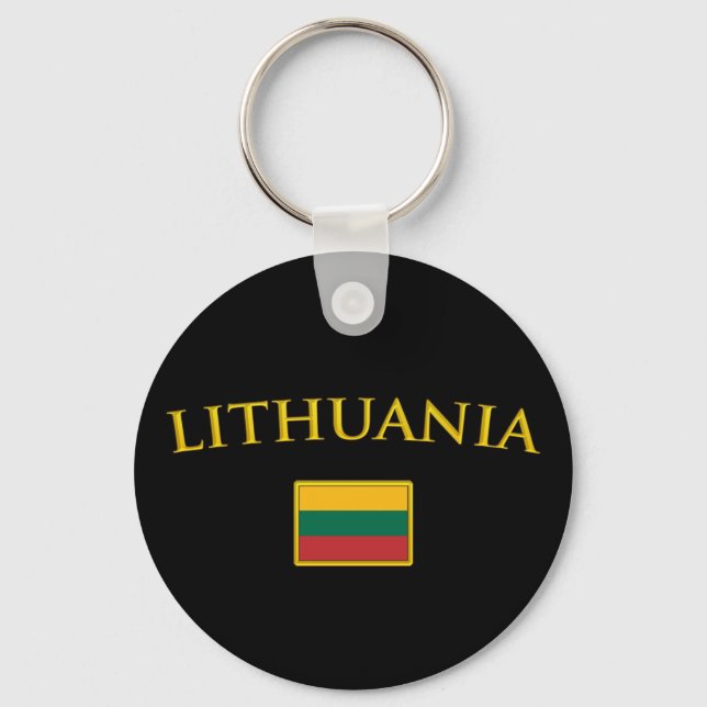 Golden Lithuania Keychain (Front)