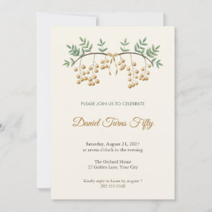 Golden Longan Branch 50th Birthday Invitation