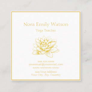 Golden Lotus Flower Business Card