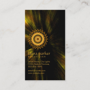 Golden Lotus Flower Yoga Meditation Health Spa Business Card