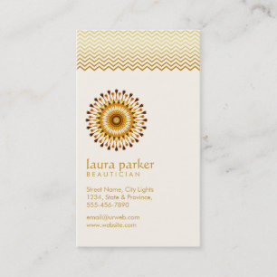 Golden Lotus Flower Yoga Meditation Health Spa Business Card