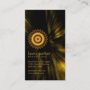 Golden Lotus Flower Yoga Meditation Health Spa Business Card