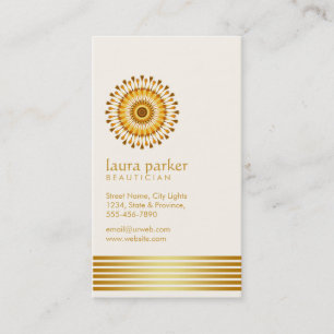 Golden Lotus Flower Yoga Meditation Health Spa Business Card