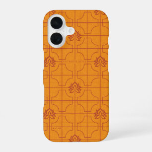 Golden Lotus Grid Pattern - The White Lotus iPhone 16 Case