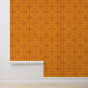 Golden Lotus Grid Pattern - The White Lotus Wallpaper