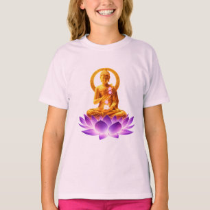 Golden Lotus Meditation Buddha Spiritual Yoga Desi T-Shirt