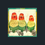 Golden Love Birds Vintage Canvas<br><div class="desc">Designed by Nicole King © 2012 Customized Designs Available upon Request Contact cole30@gmail.com</div>