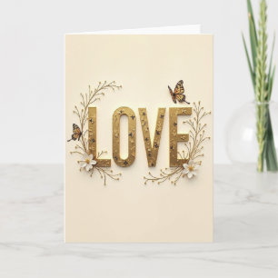 Golden Love Botanical Card